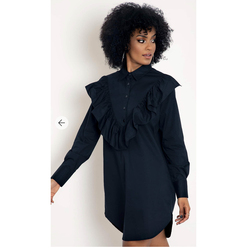 SALE! BLACKMILK Midnight Frill Gothic Shirt Dress Tunic Womens L US 12